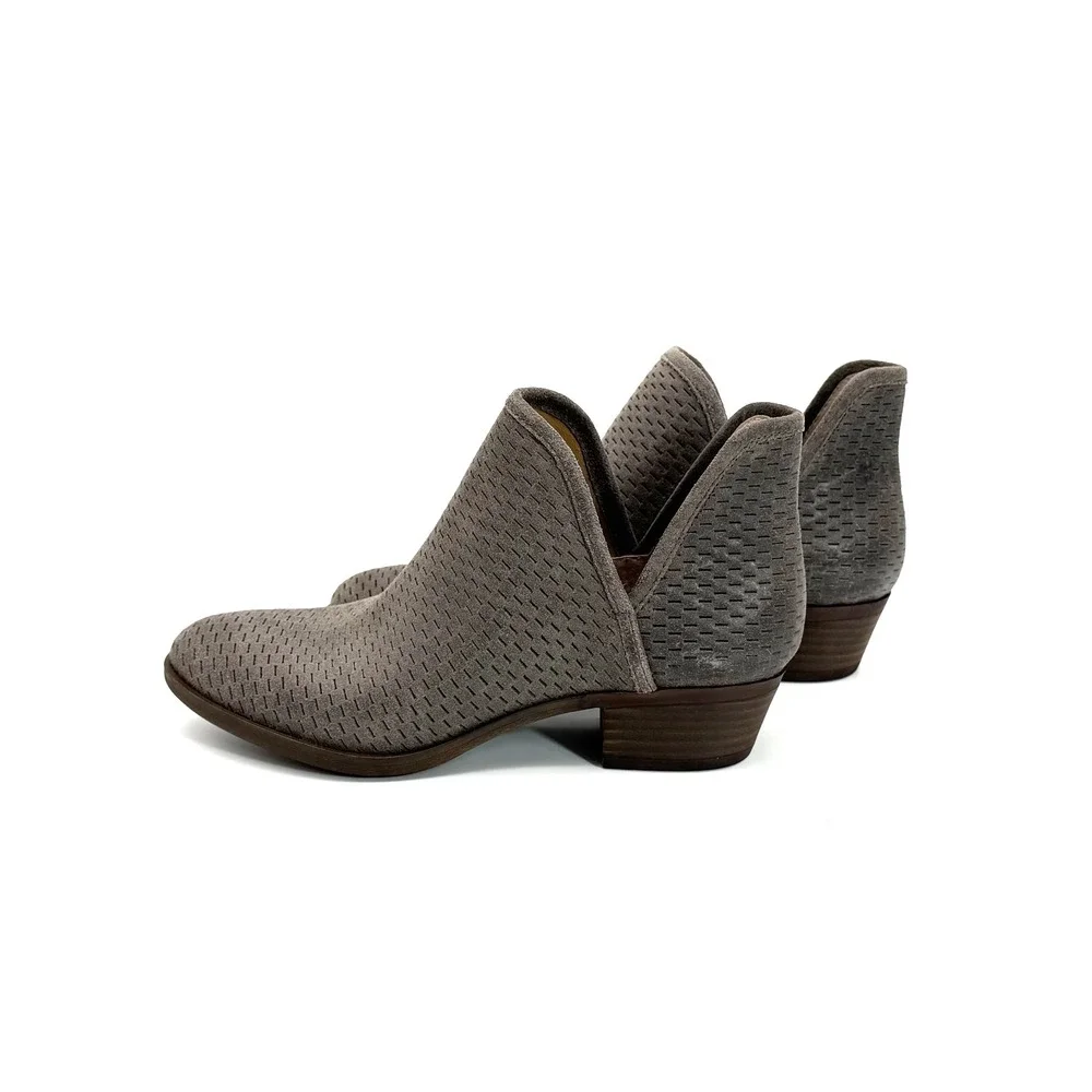 Lucky‎ Brand Women's Baley Bootie Ankle Boot Cowboy Slip-On Size 8 Gray NIB